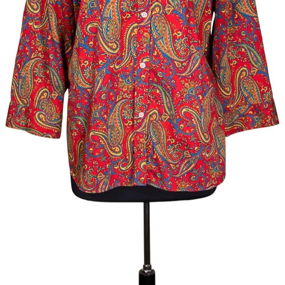 Ralph Lauren Women's Shirt Button Up Paisley Colorful Preppy Spring Blouse Top S - Picture 5 of 7